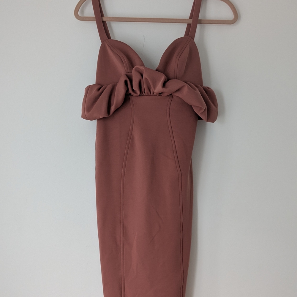 Asos Design Bubble Waist Dusty Pink/ Mauve Dress US Size 6